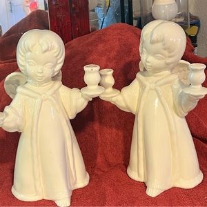 Vintage 70s Colonial 13” Angel Candle Holder figure